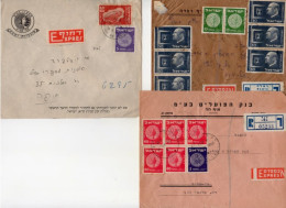 Israel 1951-1953 Interesting Post Marks Lot Of 3 Express Registered Covers III - Cartas & Documentos