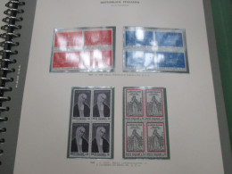 1962 N.2 Serie Differenti In QUARTINA  : Giovanni PASCOLI E S.Caterina Da Siena - 1946-60: Mint/hinged