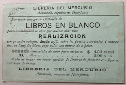 ADVERTISEMENT LIBRERIA DEL MERCURIO 1897 Santiago Chile 1c Postal Stationery Card(librairie Livre Huerfanos Libros Books - Chili