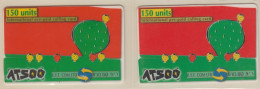 ISRAEL 2000 R.Y.F. COM ATSOO CACTUS 2 DIFFERENT CARDS YELLOW BACK SIDE - Israel