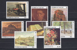 Turks & Caicos Isl 1991 Serie 8v Paintings Vincent Van Gogh MNH - Turcas Y Caicos