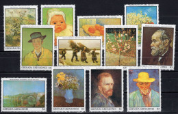 Grenada Grenadines 1991 Serie 12v Paintings Vincent Van Gogh * 45ct Stamp Tiny Damage! MNH - Grenade (1974-...)