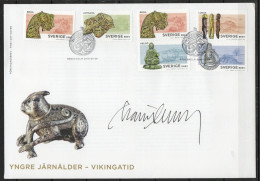 Martin Mörck. Sweden 2015. Art Of The Late Iron Age. Michel 3037 - 3041. FDC. Signed. - FDC