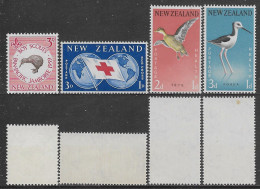 New Zealand 1959 Jamboree Red Cross Birds Mi N.381,385-387 Complete Sets MNH ** - Ungebraucht