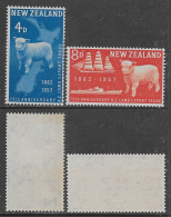 New Zealand 1957 Meat Export Trade Mi N.368-369 Complete Set MNH ** - Ungebraucht