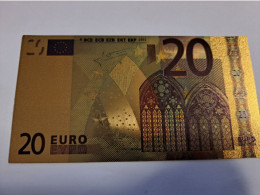 BANKNOTE / GOLDFOIL BILJET/  EUROPA/ EURO 20 / SOUVENIR BILJET / UNC ** Goldfoil 020 ** - Autres & Non Classés