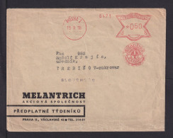 1939 - Freistempel Prag "Melandtrich" - Abbildung "Pilz Und Spiegelbild" - Brief - Funghi