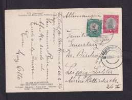 1932 - Transitstempel "Walvisbay Paquebot" Auf Schiffspost-Karte Nach Leipzig - Lettres & Documents