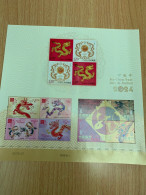 Hong Kong China Macau Sheet In Three Regions 2024 Dragon New Year MNH In Folder - Unused Stamps