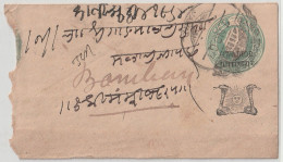 India.Indian States Gwalior.9/8/1902 Edward Cover White Laid Paper 118x66 Mm.Gwalior Over Print On Edward Envelope(G20) - Gwalior