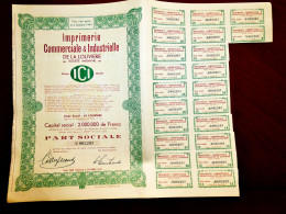 Imprimerie Commerciale & Industrielle De La Louviere  (ICI) Belgium 1949,share Certificate - Altri & Non Classificati