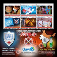 Guinea Bissau 2021, Against Covid, WHO, Red Cross, Map, Flag, 6val In BF - Medicine