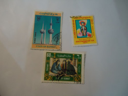 KUWAIT  USED  3 STAMPS ANIVVERSARIES - Immersione