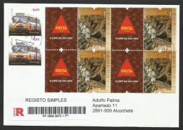 Portugal 2014 Café Timor Lettre Recommandée Premier Jour Avec Vignette Delta Coffee East Timor Tab Corporate Stamp Cover - Brieven En Documenten