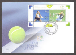 Estonian Tennis 100  2022 Estonia  Sheet FDC Mi BL56 - Tenis