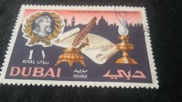 DUBAI- 1960-80-   1 RİYAL  DAMGALI - Dubai