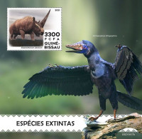 Guinea Bissau 2021, Animals Extinct, Rhino, BF - Rhinoceros