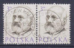 Poland 1957 Mi. 1014, 3 Zl. Henryk Jordan, Gynäkologe Pair Paare Deluxe SLAWOSZEW K/JAROCINA Cancel !! - Gebraucht