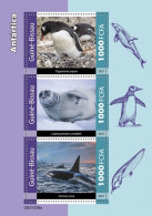 Guinea Bissau 2021, Animals In Antartic, Penguin, Seal, Orca, 3val In BF - Faune Antarctique