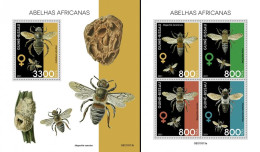 Guinea Bissau 2021, Animals, Bees, 4val In BF +BF - Honingbijen