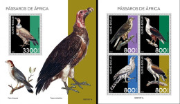 Guinea Bissau 2021, Animals, Birds Of Africa, 4val In BF +BF - Águilas & Aves De Presa