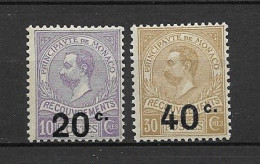 Monaco Taxe Nos 11/12 , Neufs , ** , Sans Charniere , Ttb . . - Postage Due