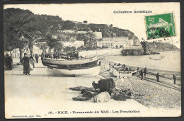 NICE   " Promenade Du Midi, Les Ponchettes  "    1908 Très Animée - Szenen (Vieux-Nice)