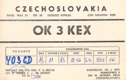 QSL Card Czechoslovakia Radio Amateur Station OK3KEX Y03CD 1983 Bela - Radio Amateur