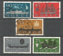 Norway 1960 Used Stamps Mi.# 444-448 Ships - Oblitérés