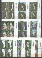 SRI LANKA 2024 WATERFALLS 10 Different  In Blocks Of 4 From Sheet Corners With Margin Sheet Figures Total 40  MNH(**) - Sri Lanka (Ceylan) (1948-...)