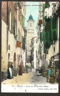 NICE   " Rue De La Vielle Ville  "  1908  Très Animée Colorisée - Scènes Du Vieux-Nice