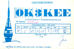 QSL Card Czechoslovakia Radio Amateur Station OK3KEE  Y03CD 1983 Jun - Radio Amatoriale