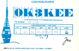 QSL Card Czechoslovakia Radio Amateur Station OK3KEE  Y03CD 1983 Jun - Radio Amateur