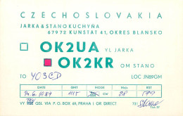 QSL Card Czechoslovakia Radio Amateur Station OK2UA Y03CD 1987 Stana - Radio Amatoriale