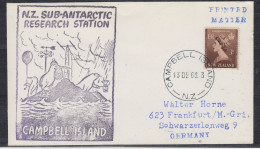 Campbell Island 1966 Letter  Ca Campbell Island 13 DE 1968 (ZO198) - Estaciones Científicas
