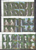 SRI LANKA 2024 WATERFALLS 10 Different Stamps In Blocks Of 4 From Sheet Corners  Total 40 Stamps MNH(**) - Sri Lanka (Ceylan) (1948-...)