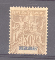 Diégo Suarez :  Yv   46  *  GNO ,  Variété:  Contenu Cartouche Sort Du Cadre - Unused Stamps