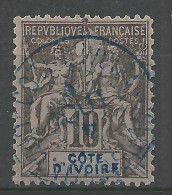 COTE D'IVOIRE N° 5 Variétée COTE D'IVOIRF CACHET BLEU GRAND-BASSAM / Used - Used Stamps