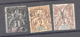 Congo Français  :  Yv  12-14  (o) - Used Stamps