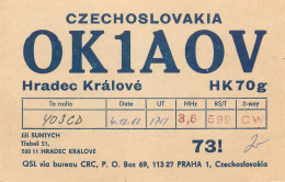 QSL Card Czechoslovakia Radio Amateur Station OK1AOV Y03CD Jifi Suntych - Radio Amatoriale