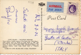 Philatelic Postcard With Stamps Sent From UNITED STATES OF AMERICA To ITALY - Brieven En Documenten