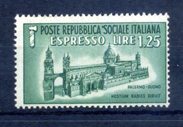 1944 Repubblica Sociale Italiana RSI Espresso S23 MNH **, 1,25 Verde - Neufs