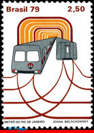 Ref. BR-1601 BRAZIL 1979 - INAUGURATION RIO SUBWAYSYSTEM, SUBWAY TRAINS, MI# 1695,MNH, RAILWAYS, TRAINS 1V Sc# 1601 - Ongebruikt