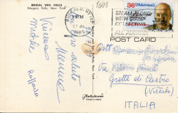 Philatelic Postcard With Stamps Sent From UNITED STATES OF AMERICA To ITALY - Storia Postale