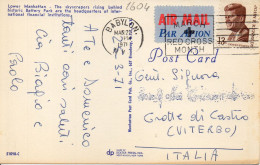 Philatelic Postcard With Stamps Sent From UNITED STATES OF AMERICA To ITALY - Brieven En Documenten