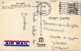 Philatelic Postcard With Stamps Sent From UNITED STATES OF AMERICA To ITALY - Covers & Documents