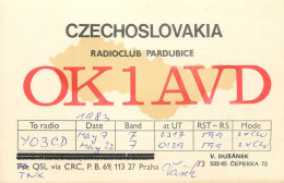 QSL Card Czechoslovakia Radio Amateur Station OK1AVD Y03CD V. Dusanek - Radio Amatoriale
