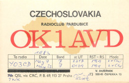 QSL Card Czechoslovakia Radio Amateur Station OK1AVD Y03CD V. Dusanek - Radio Amateur