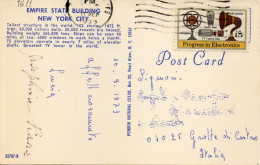Philatelic Postcard With Stamps Sent From UNITED STATES OF AMERICA To ITALY - Cartas & Documentos