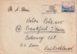 Ausland Brief  Lausanne - Frankfurt  (Flagge: Comptoir Suisse)      1950 - Briefe U. Dokumente